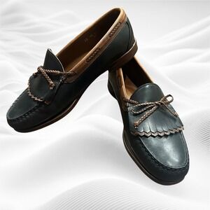 Allen Edmonds Woodstock Kiltie Sz 12 BlackBrown Leather USA Made Loafer Shoe EUC